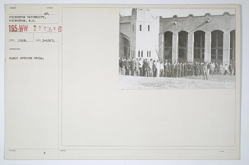 Colleges and Universities - Princeton - Early outdoor drill. Princeton University, Princeton, New Jersey - DPLA - b371320b4ee19c7b424bf660d74a3e9a